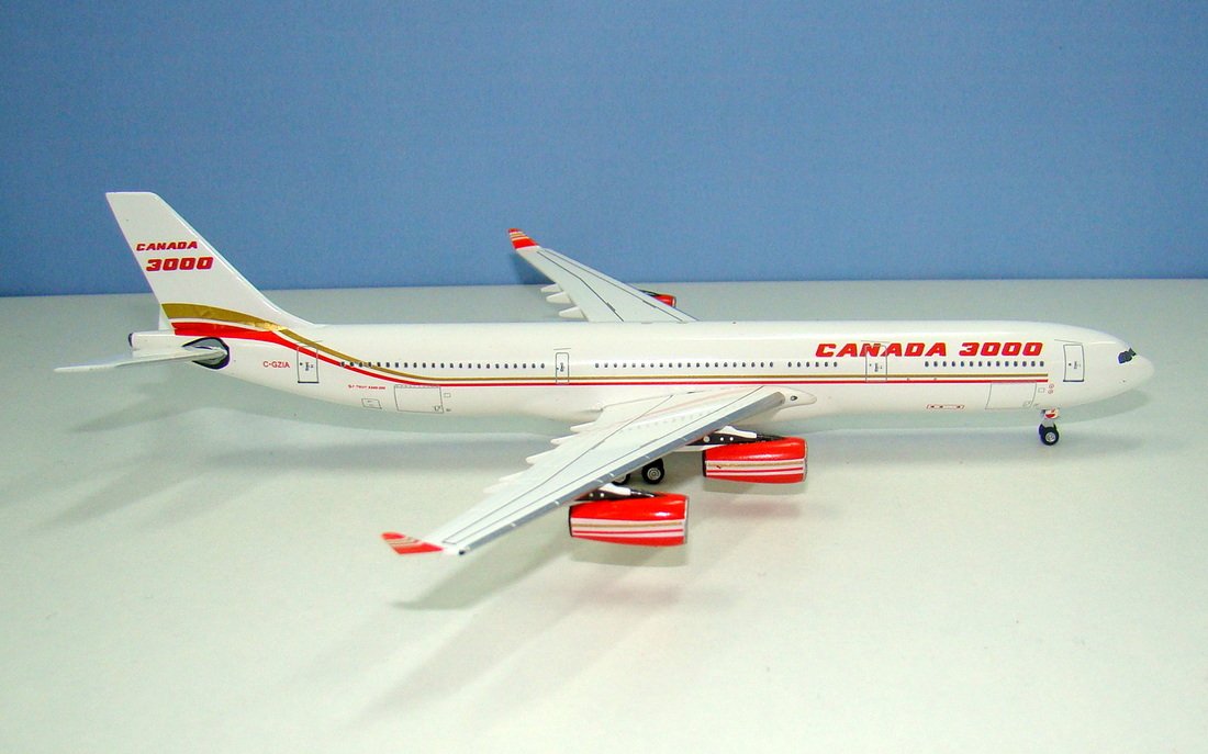 Canada 3000 Airbus A340-313X C-GZIA Aeroclassics 1:400 Scale Model Airliner