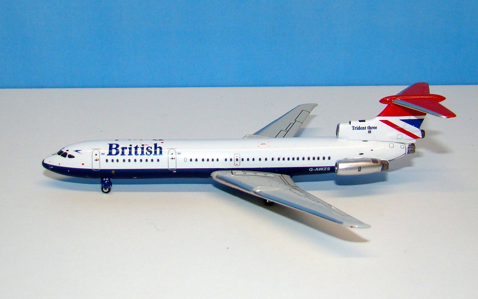 British Airways Hawker Siddeley Trident 3B G-AWZS Gemini Jets 1:400 Scale Model Airliner