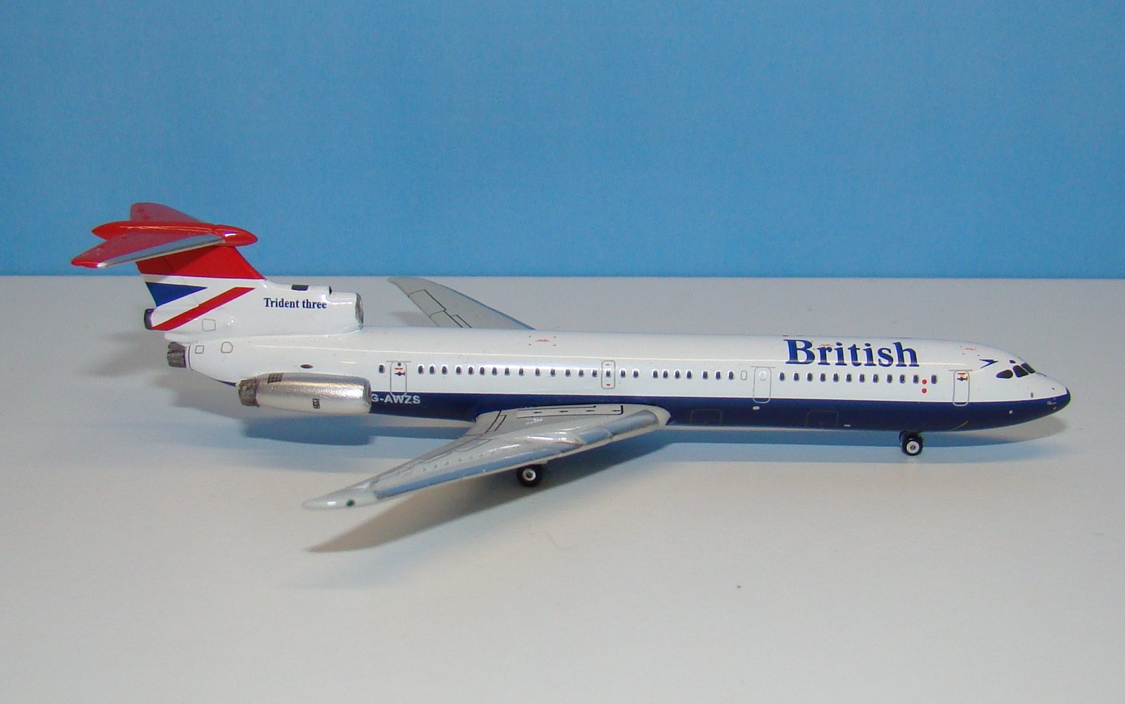British Airways Hawker Siddeley Trident 3B G-AWZS Gemini Jets 1:400 Scale Model Airliner