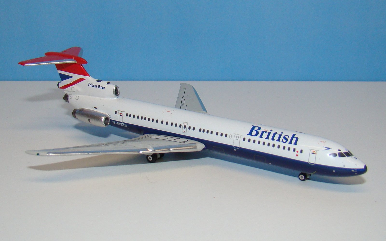 British Airways Hawker Siddeley Trident 3B G-AWZS Gemini Jets 1:400 Scale Model Airliner