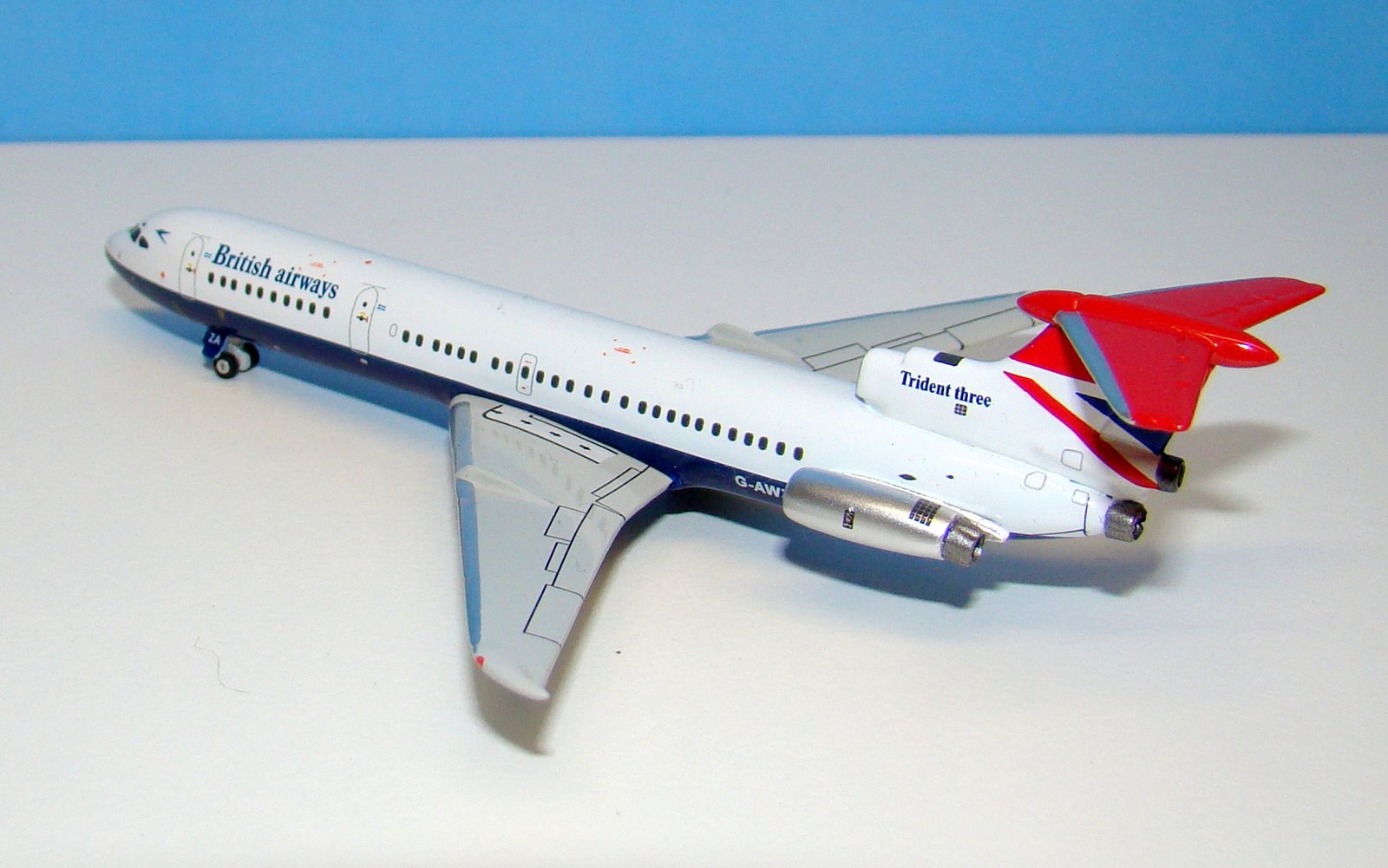 British Airways Hawker Siddeley Trident 3B G-AWZA Gemini Jets 1:400 Scale Model Airliner