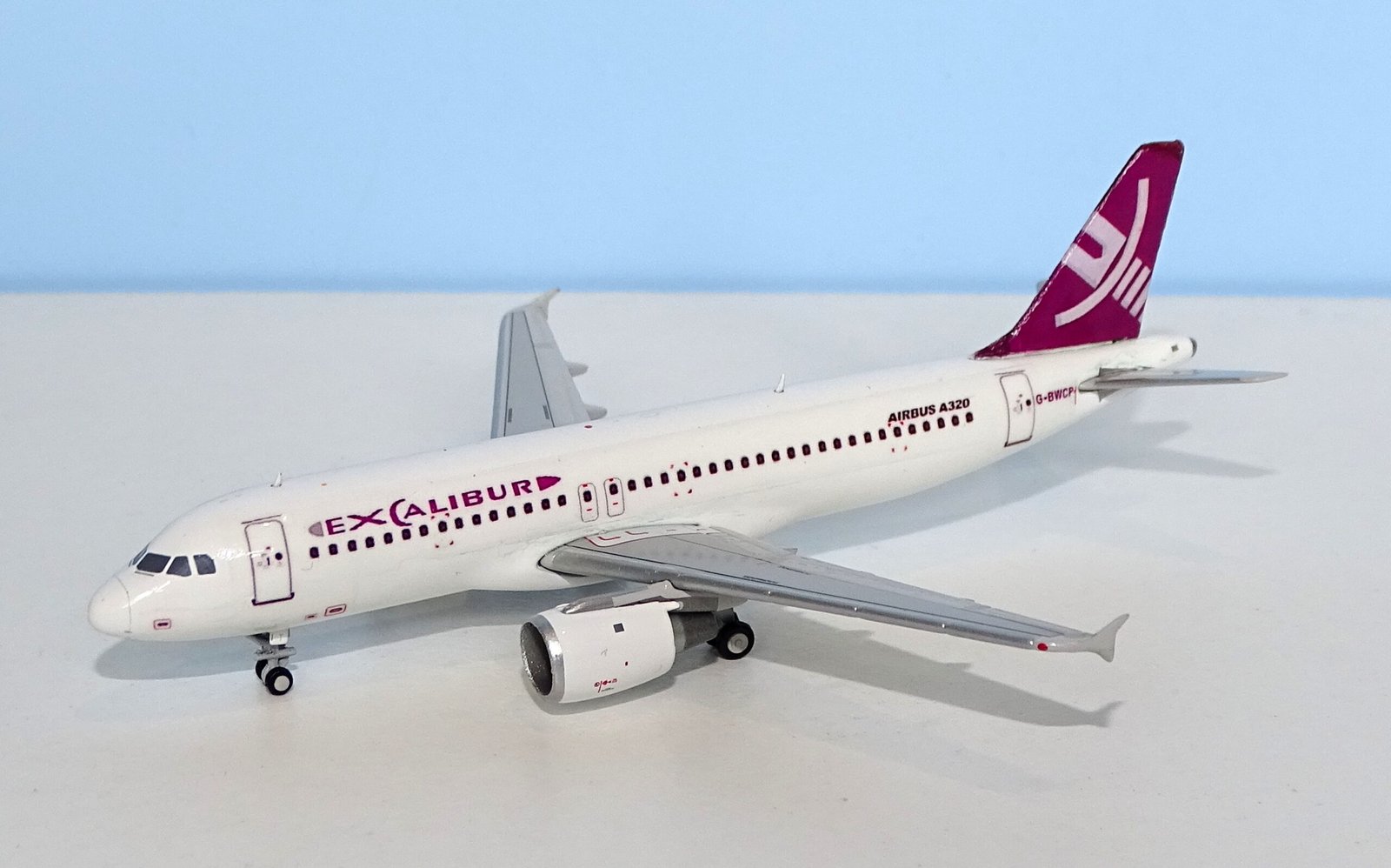 Excalibur Airways Airbus A320 G-BWCP Custom Model using JC Wings A320 mould