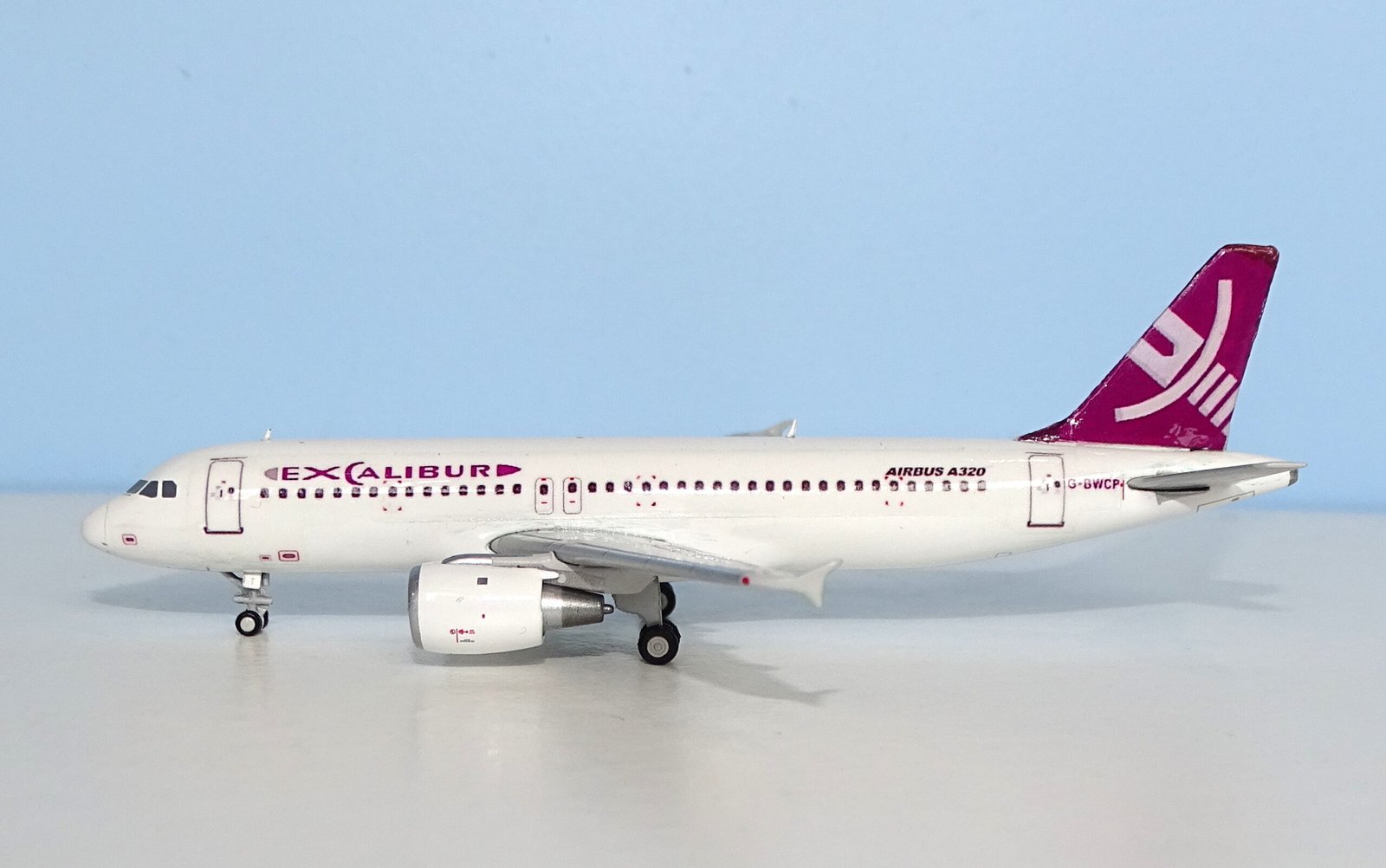 Excalibur Airways Airbus A320 G-BWCP Custom Model using JC Wings A320 mould