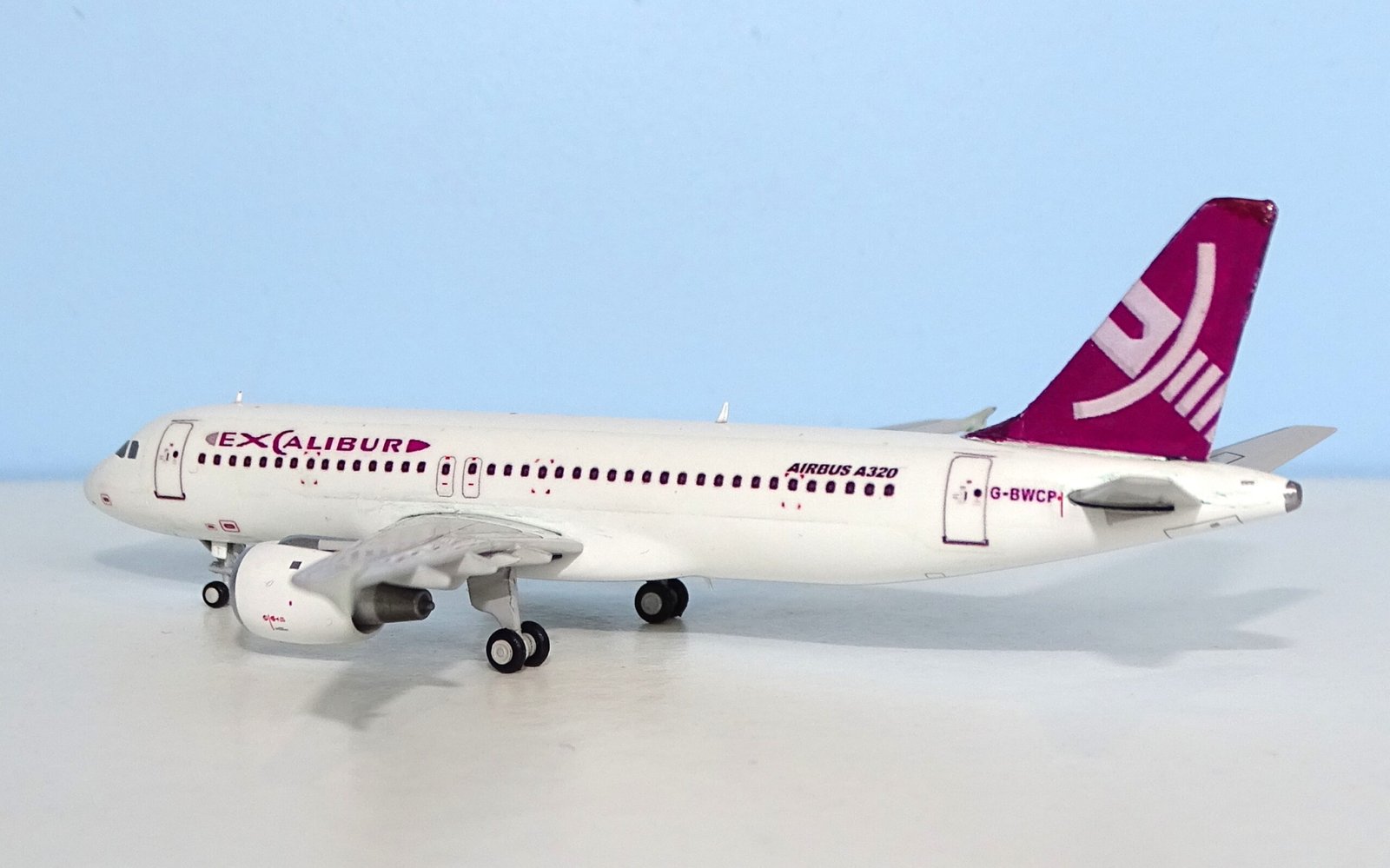 Excalibur Airways Airbus A320 G-BWCP Custom Model using JC Wings A320 mould