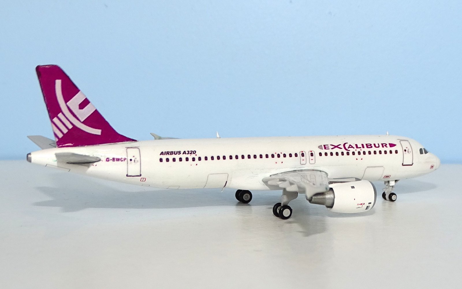 Excalibur Airways Airbus A320 G-BWCP Custom Model using JC Wings A320 mould