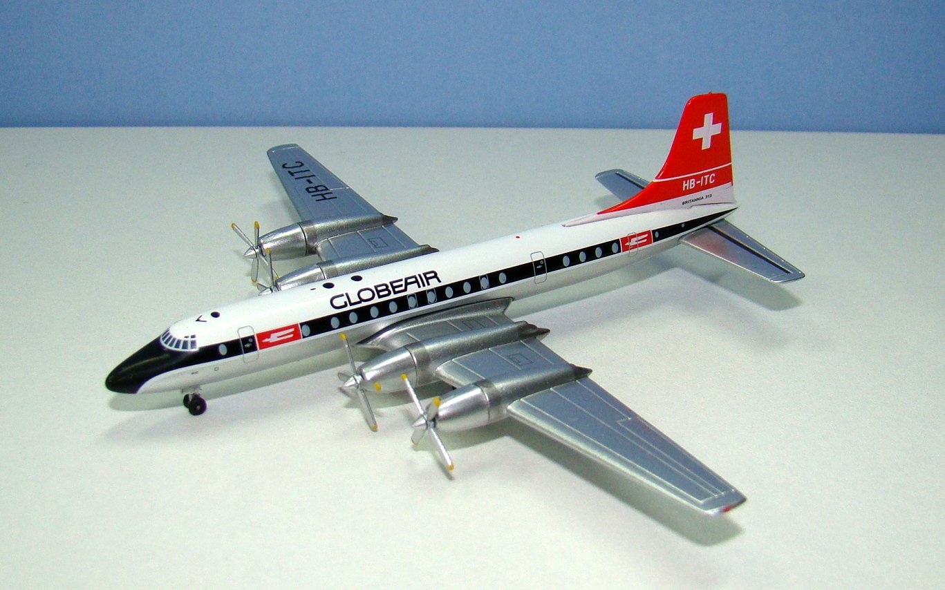 GlobeAir Bristol Britannia 313 HB-ITC Aeroclassics 1:400 Scale Model Airliner