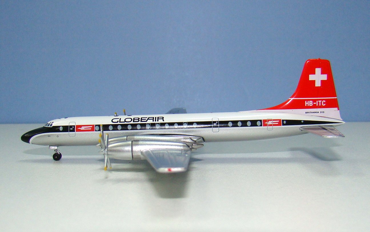 GlobeAir Bristol Britannia 313 HB-ITC Aeroclassics 1:400 Scale Model Airliner