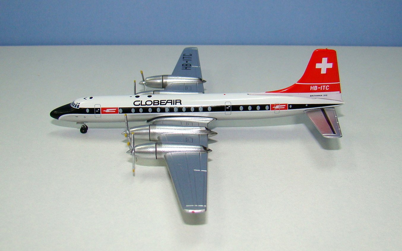 GlobeAir Bristol Britannia 313 HB-ITC Aeroclassics 1:400 Scale Model Airliner