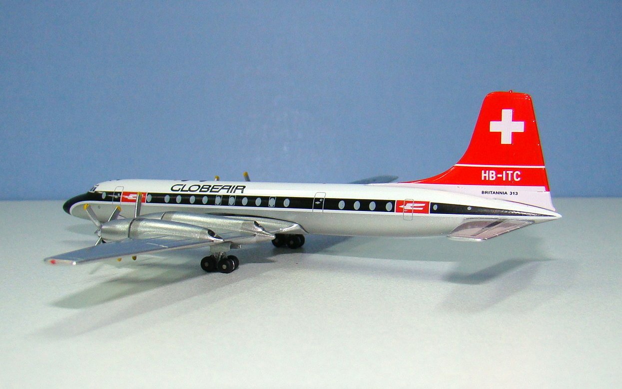 GlobeAir Bristol Britannia 313 HB-ITC Aeroclassics 1:400 Scale Model Airliner