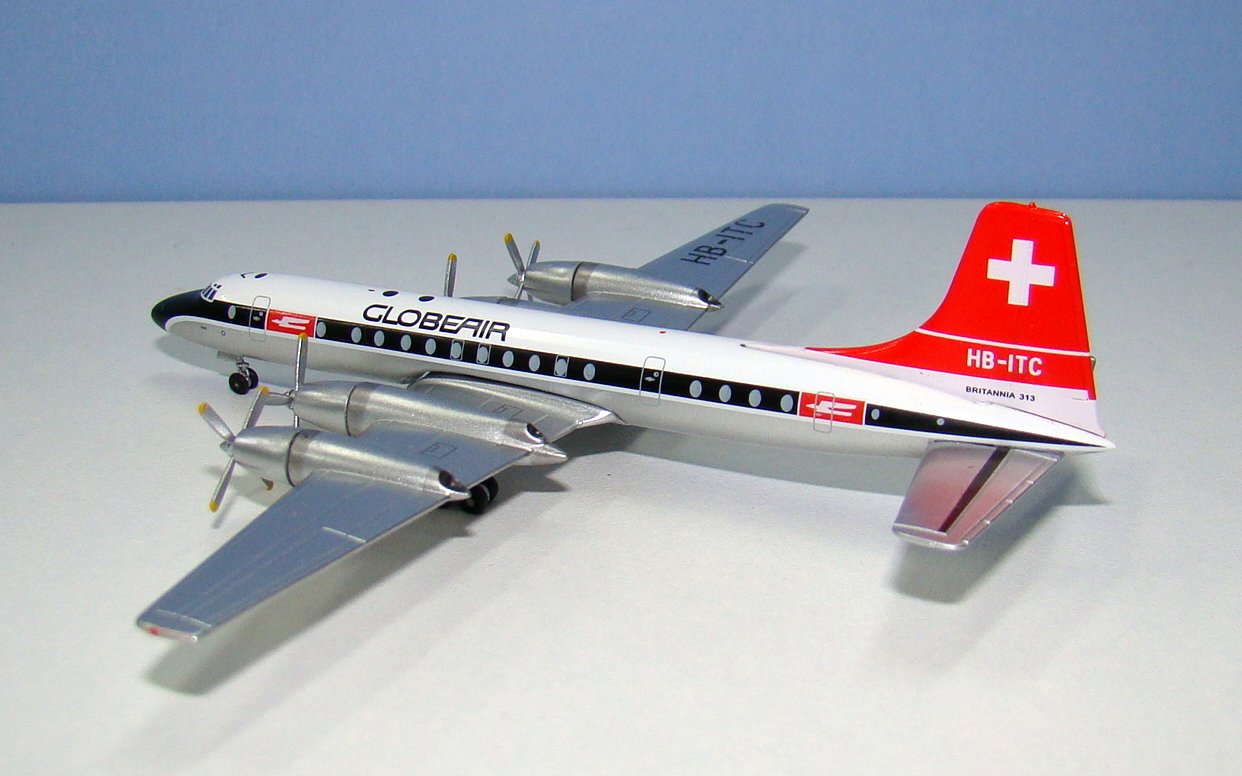 GlobeAir Bristol Britannia 313 HB-ITC Aeroclassics 1:400 Scale Model Airliner