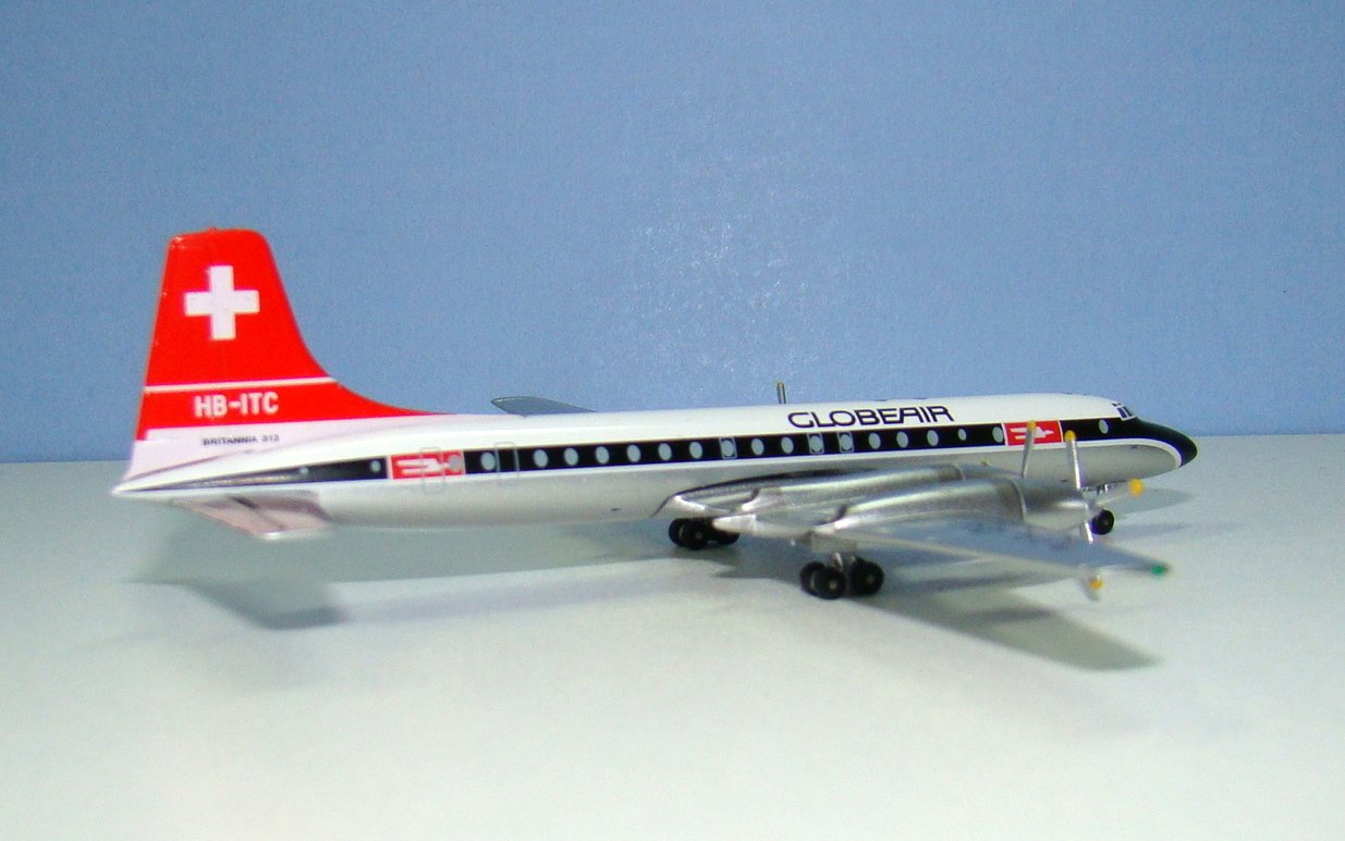 GlobeAir Bristol Britannia 313 HB-ITC Aeroclassics 1:400 Scale Model Airliner