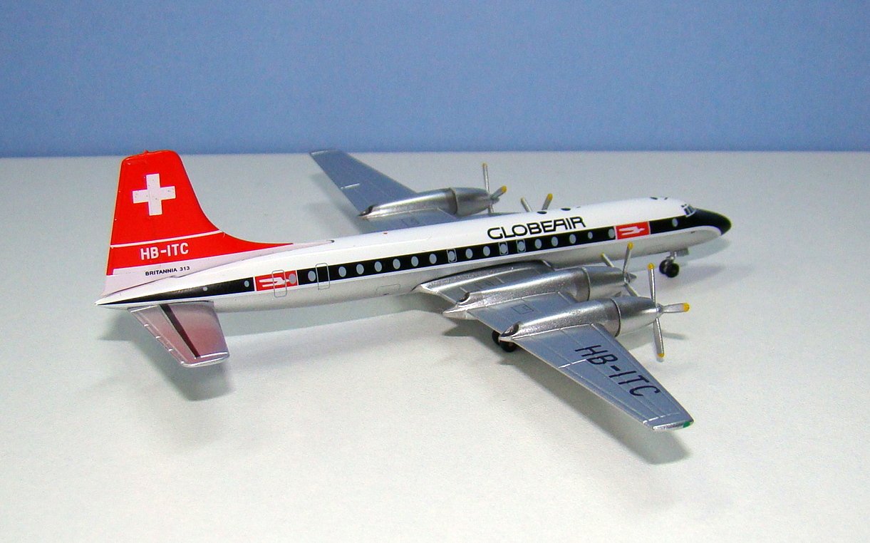 GlobeAir Bristol Britannia 313 HB-ITC Aeroclassics 1:400 Scale Model Airliner