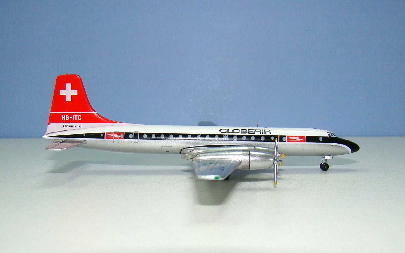 GlobeAir Bristol Britannia 313 HB-ITC Aeroclassics 1:400 Scale Model Airliner