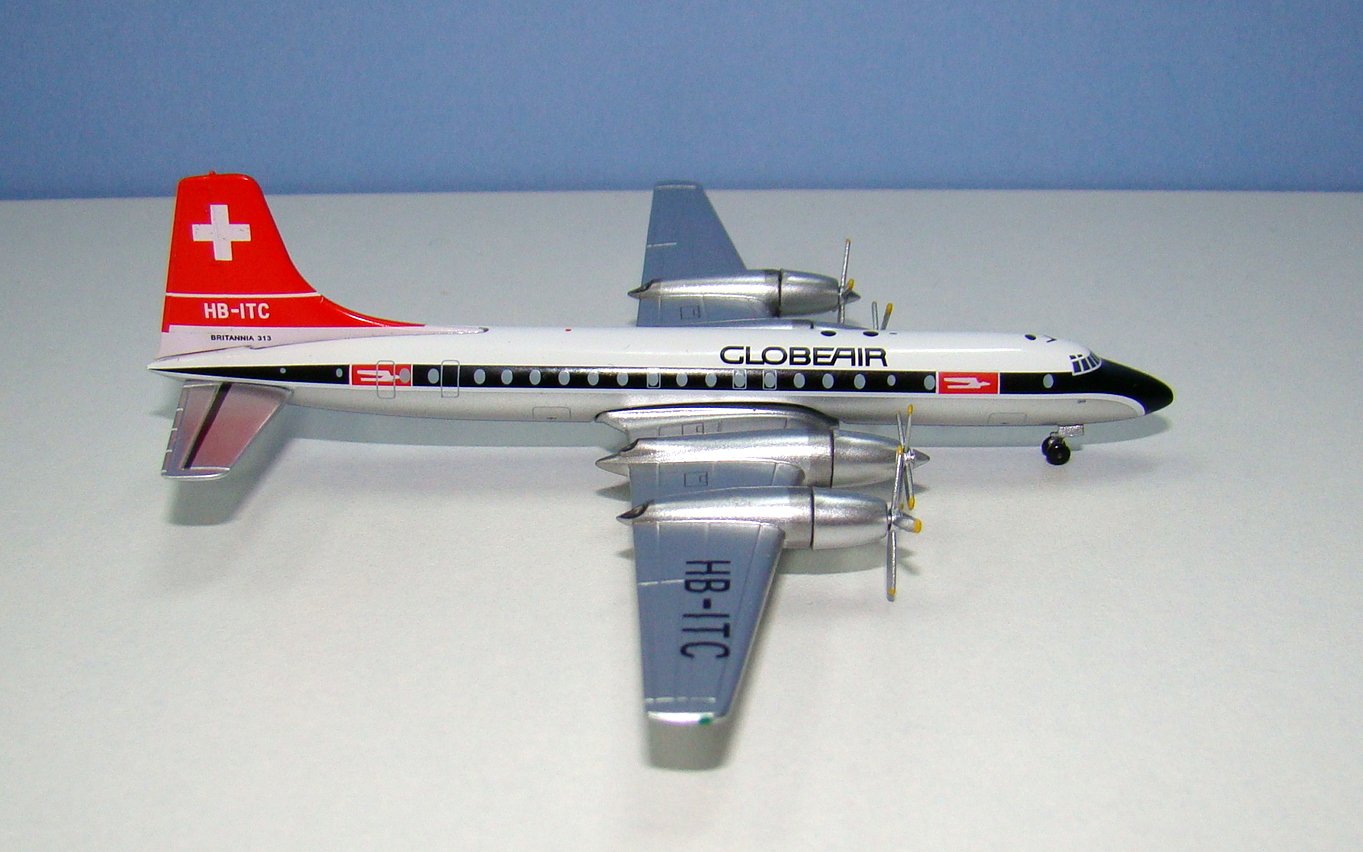 GlobeAir Bristol Britannia 313 HB-ITC Aeroclassics 1:400 Scale Model Airliner