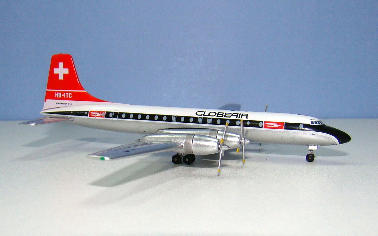GlobeAir Bristol Britannia 313 HB-ITC Aeroclassics 1:400 Scale Model Airliner