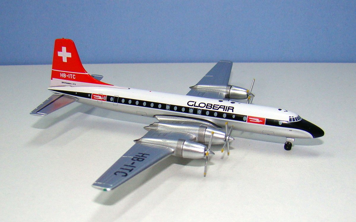 GlobeAir Bristol Britannia 313 HB-ITC Aeroclassics 1:400 Scale Model Airliner