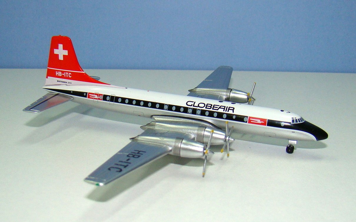 GlobeAir Bristol Britannia 313 HB-ITC Aeroclassics 1:400 Scale Model Airliner