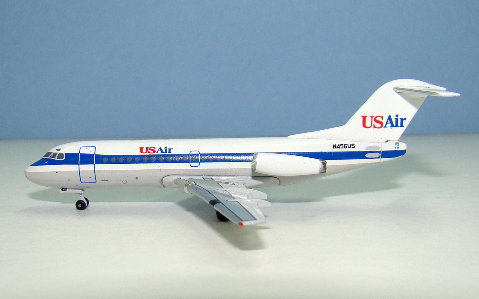 USAir Fokker 28-1000 N456US Aeroclassics 1:400 Scale Model Airliner