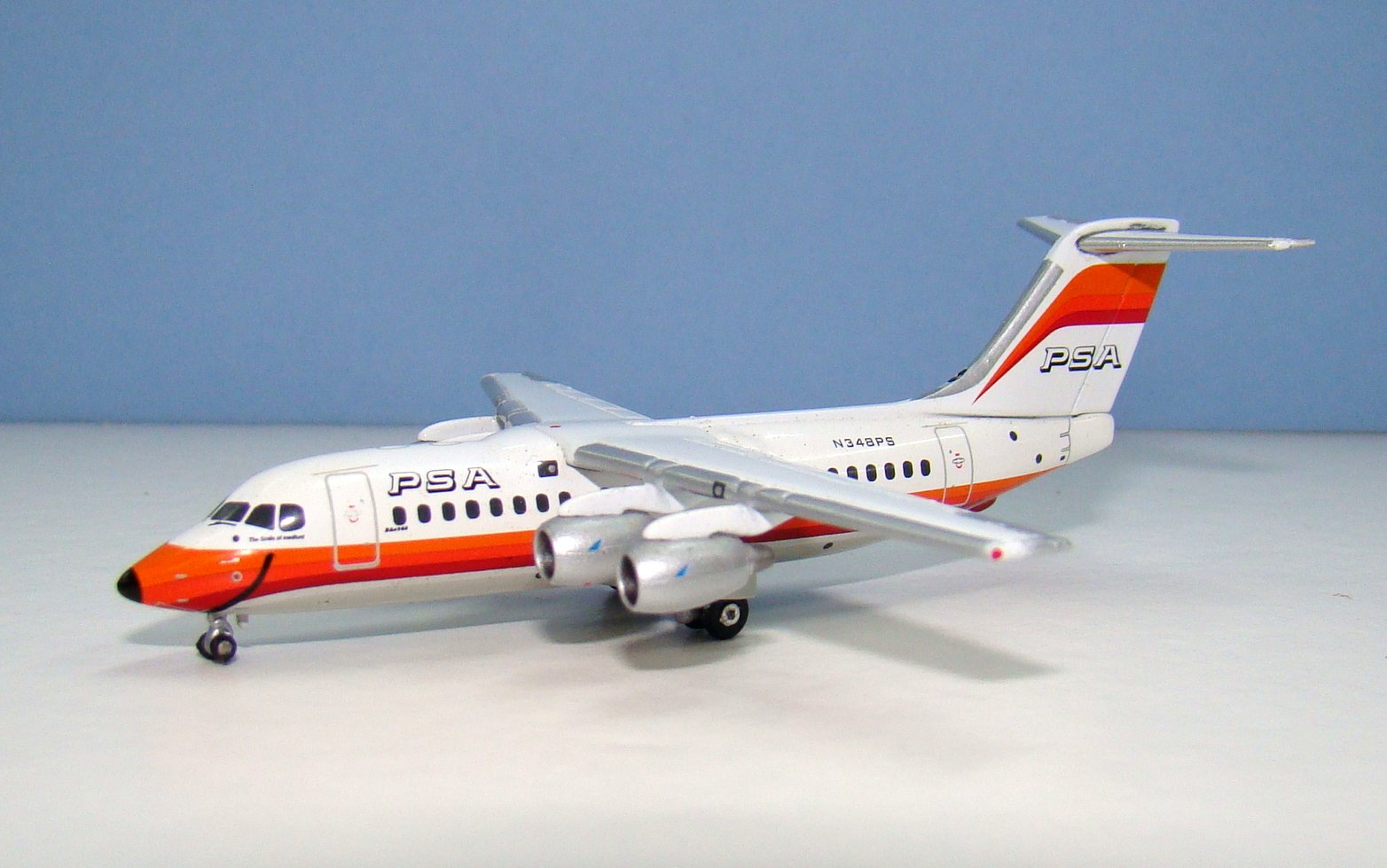 PSA British Aerospace 146-200 N348PS Gemini Jets 1:400 Scale Model Airliner
