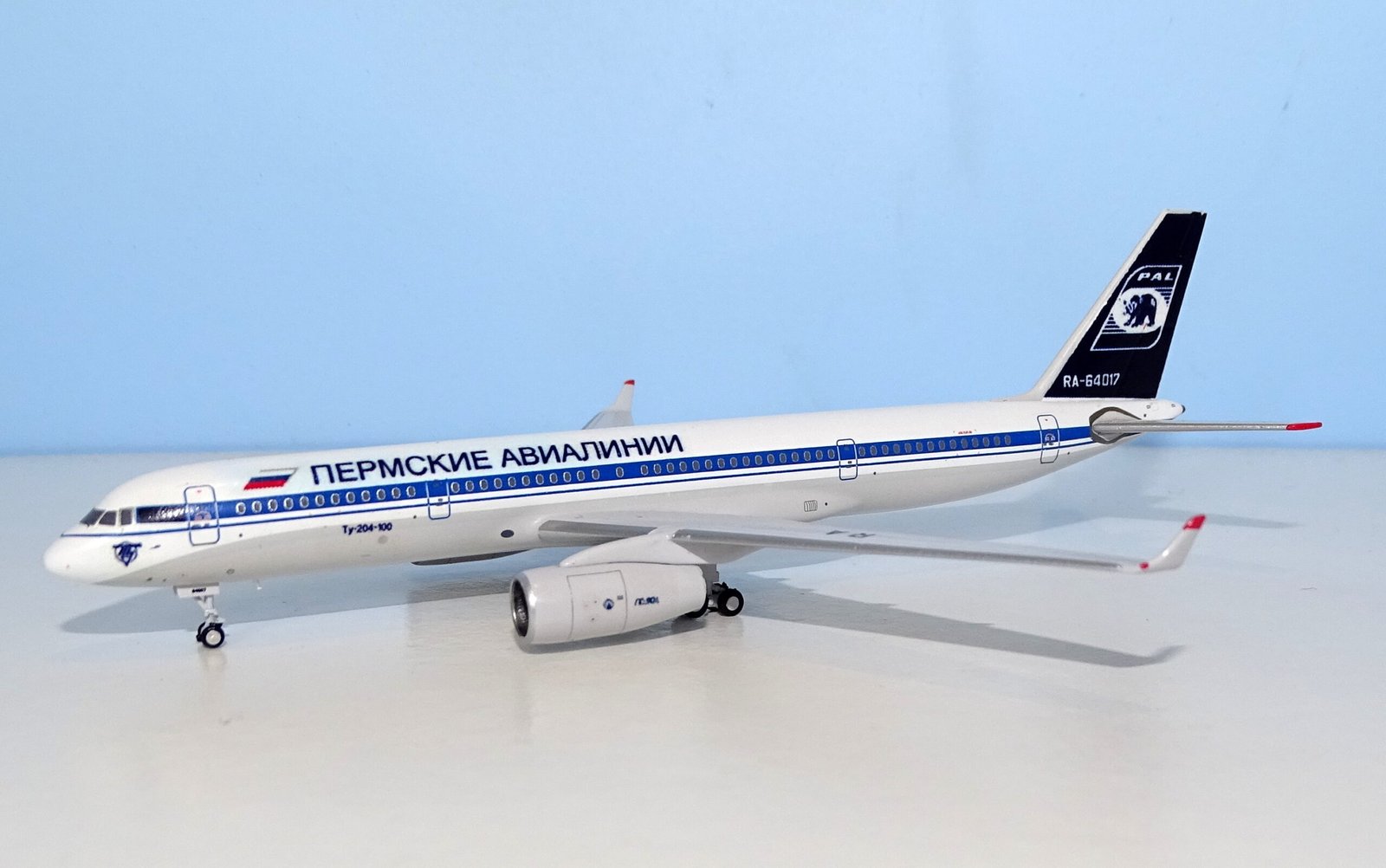 Perm Airlines Tupolev Tu-204-100 RA-64017 DT Customs 1:400 Scale (Panda Models donor)
