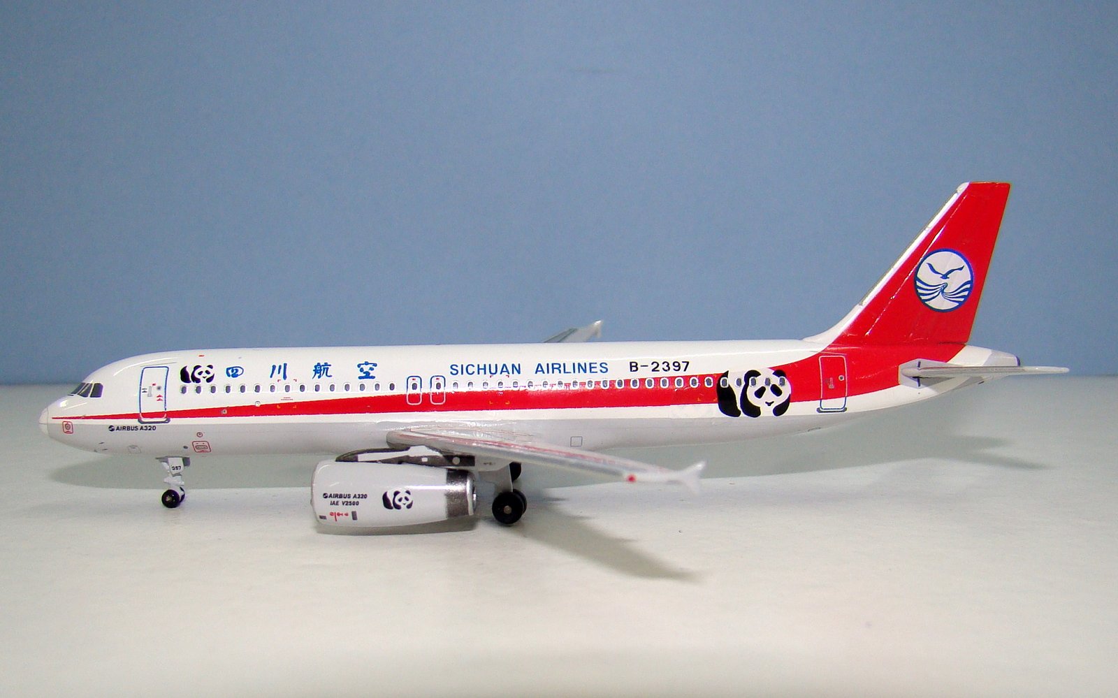 Sichuan Airlines Airbus A320 B-2397 Panda Models 1:400 Scale Model Airliner
