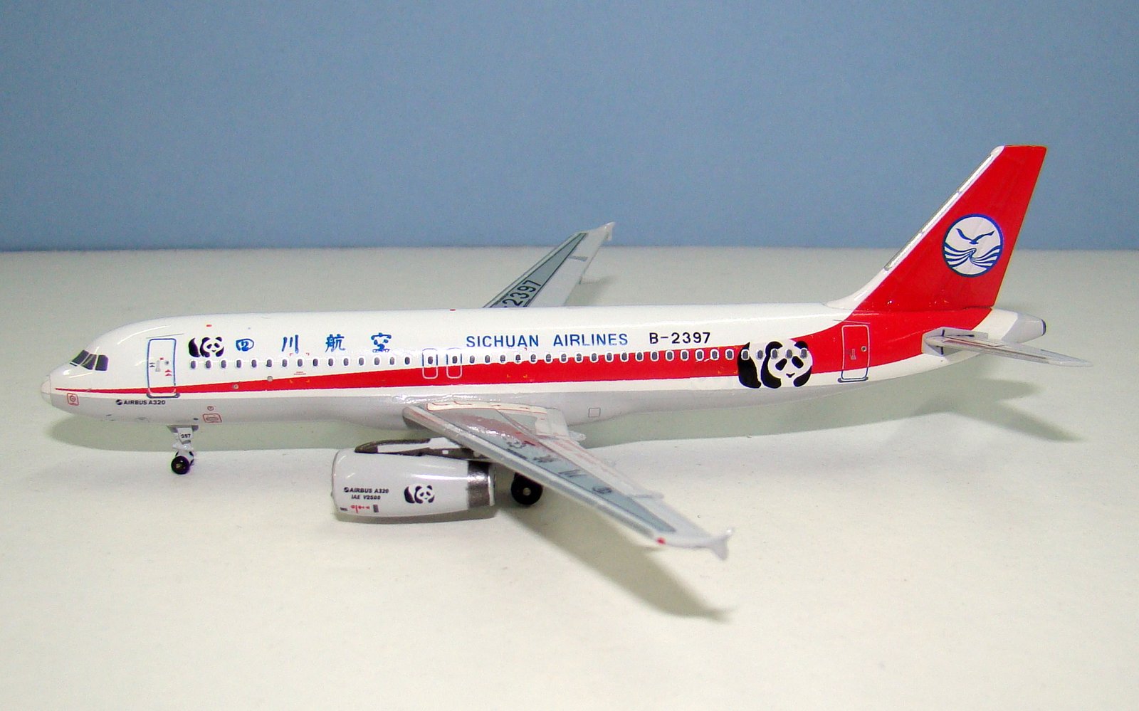 Sichuan Airlines Airbus A320 B-2397 Panda Models 1:400 Scale Model Airliner