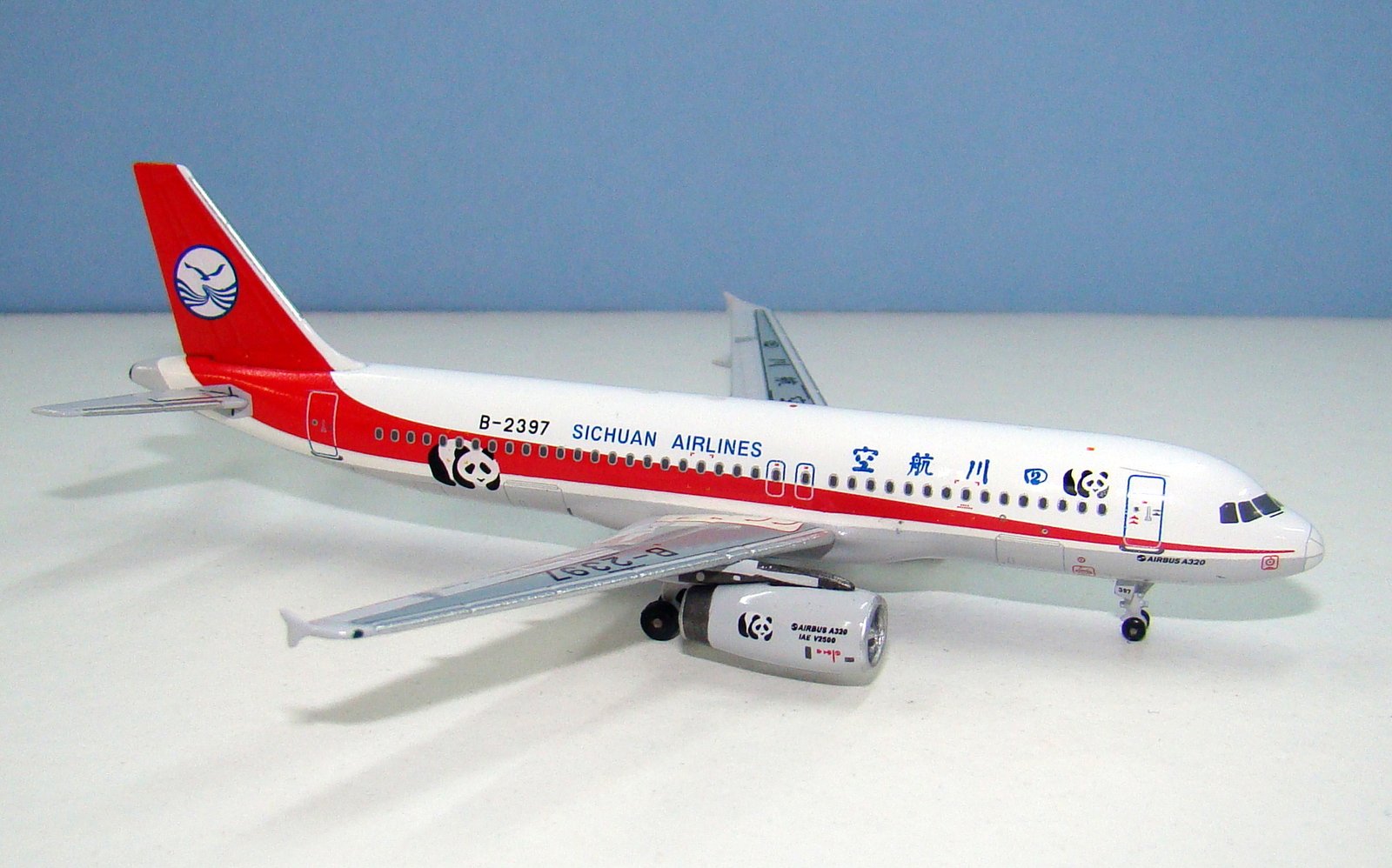 Sichuan Airlines Airbus A320 B-2397 Panda Models 1:400 Scale Model Airliner