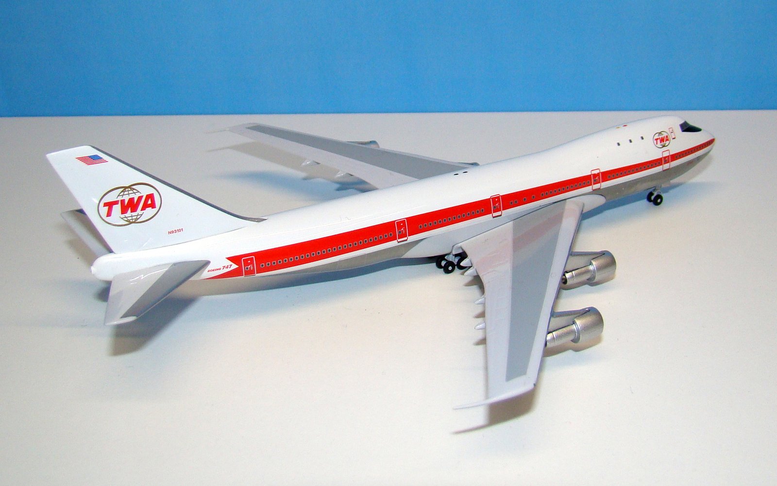 Trans World Airlines Boeing 747-131 N93101 Big Bird 1:400 Scale Model Airliner