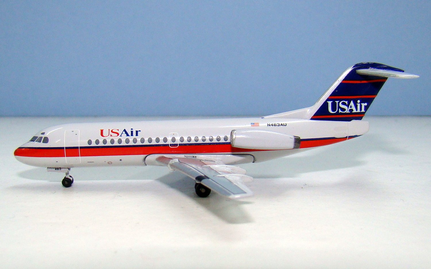 USAir Fokker 28-1000 N463AU Aeroclassics 1:400 Scale Model Airliner