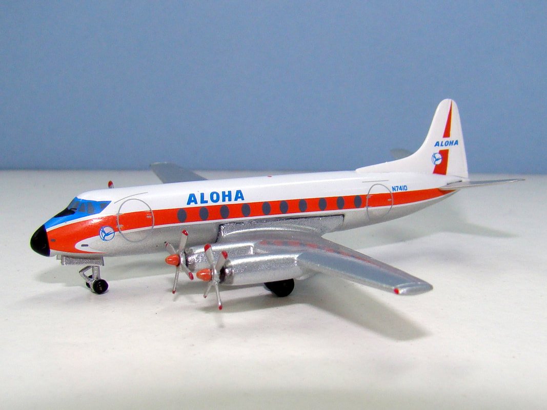 Aloha Airlines Vickers Viscount 745D N7410 by Aeroclassics 1:400 Scale