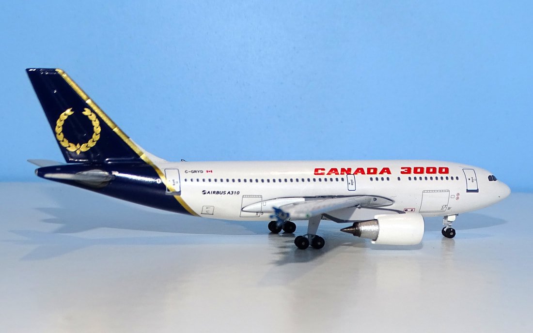 Canada 3000 (Royal hybrid) Airbus A310-304 C-GRYD by Aeroclassics - 1:400 Scale