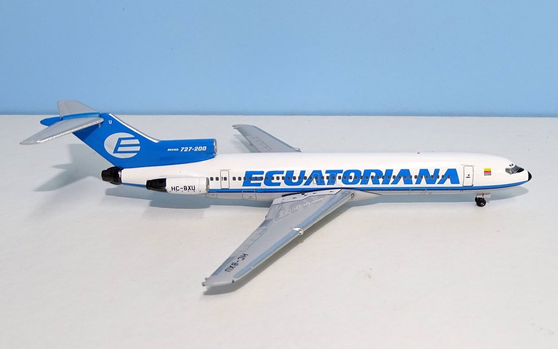 Ecuatoriana Boeing 727-200Adv HC-BXU Aeroclassics 1:400 Scale