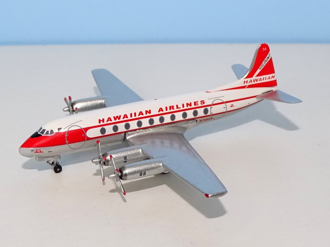 Hawaiian Airlines Vickers Viscount 745D N745HA by Aeroclassics 1:400 Scale
