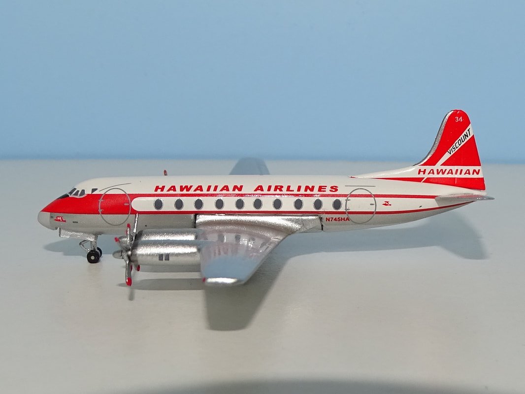 Hawaiian Airlines Vickers Viscount 745D N745HA by Aeroclassics 1:400 Scale