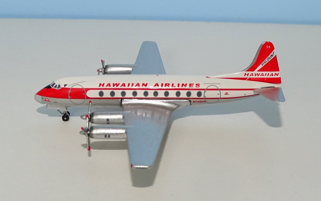 Hawaiian Airlines Vickers Viscount 745D N745HA by Aeroclassics 1:400 Scale