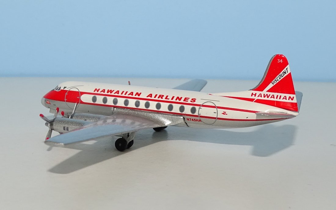 Hawaiian Airlines Vickers Viscount 745D N745HA by Aeroclassics 1:400 Scale