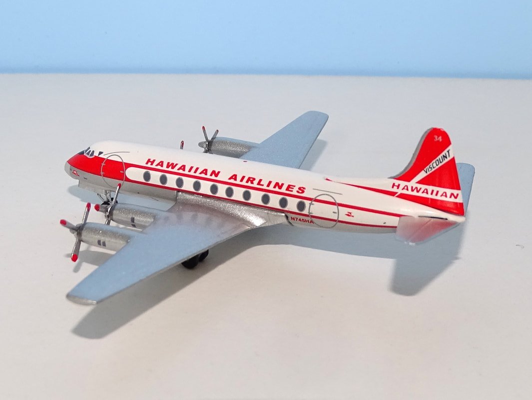 Hawaiian Airlines Vickers Viscount 745D N745HA by Aeroclassics 1:400 Scale