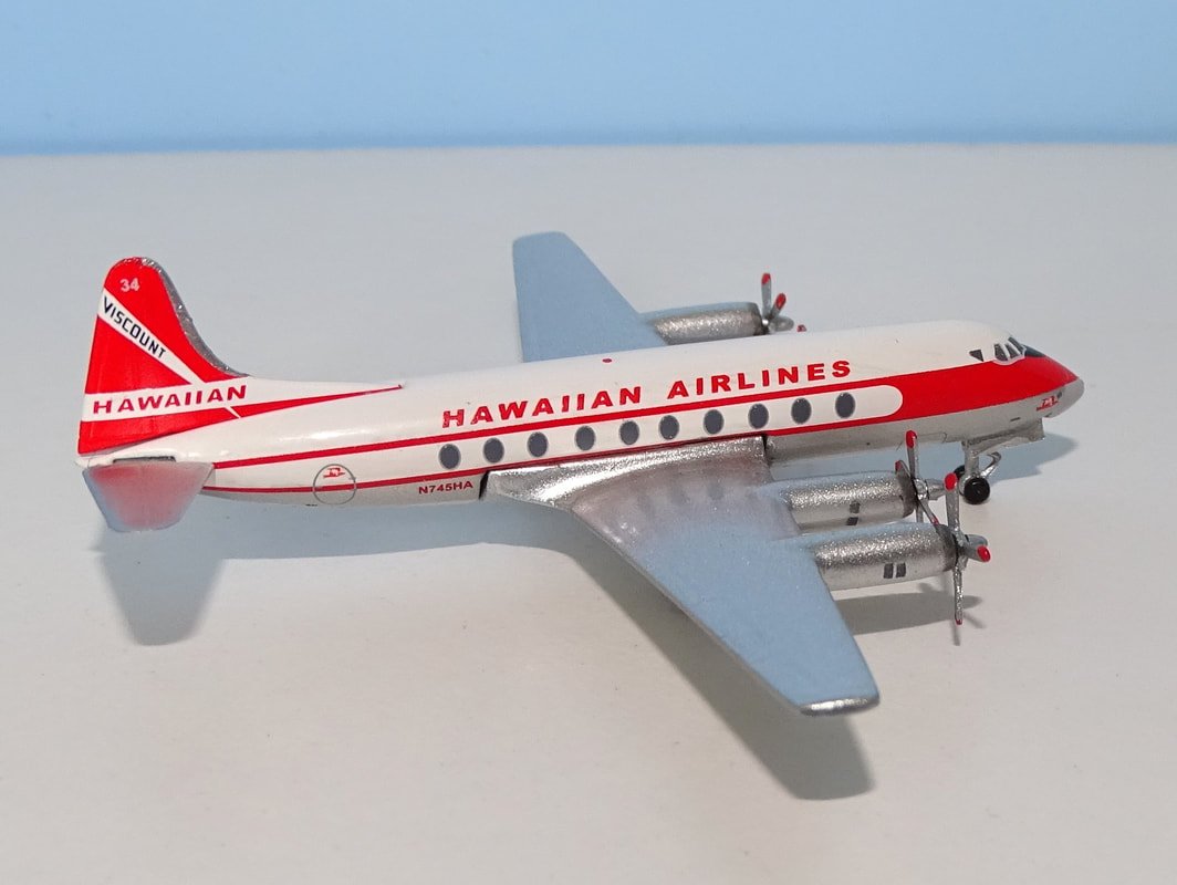 Hawaiian Airlines Vickers Viscount 745D N745HA by Aeroclassics 1:400 Scale