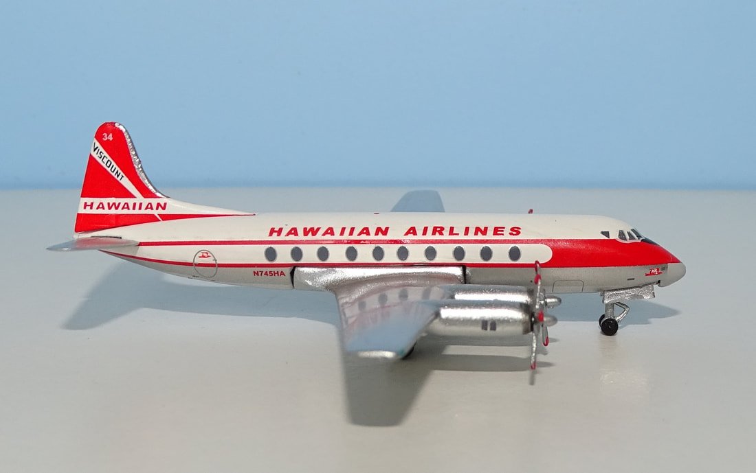 Hawaiian Airlines Vickers Viscount 745D N745HA by Aeroclassics 1:400 Scale