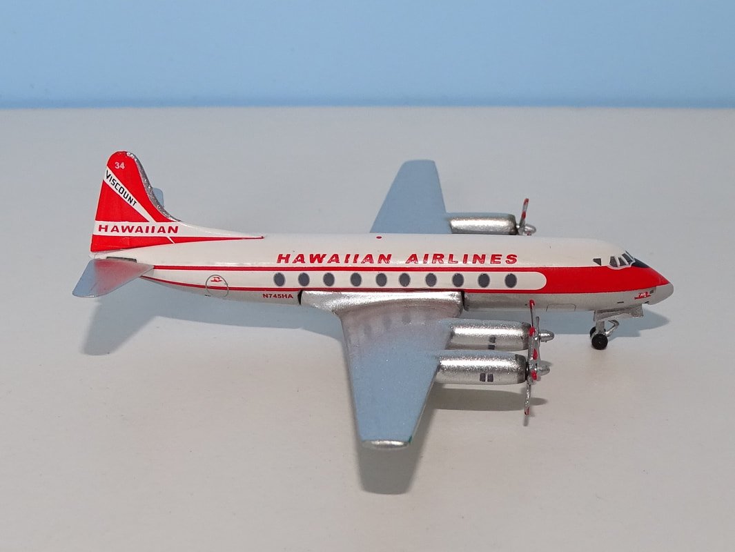 Hawaiian Airlines Vickers Viscount 745D N745HA by Aeroclassics 1:400 Scale