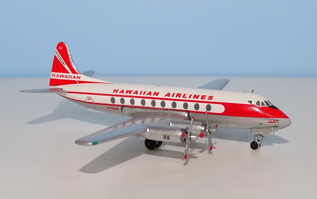 Hawaiian Airlines Vickers Viscount 745D N745HA by Aeroclassics 1:400 Scale