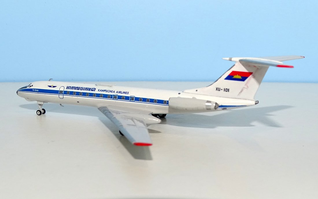 Kampuchea Airlines Tupolev Tu-134AK XU-101 by DT Customs (Panda Models donor) 1:400 Scale