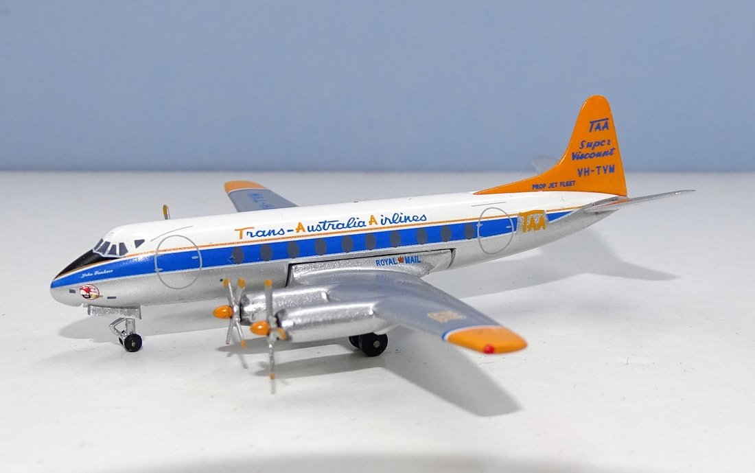 TAA Viscount 756D VH-TVM Aeroclassics 1:400 Scale Model