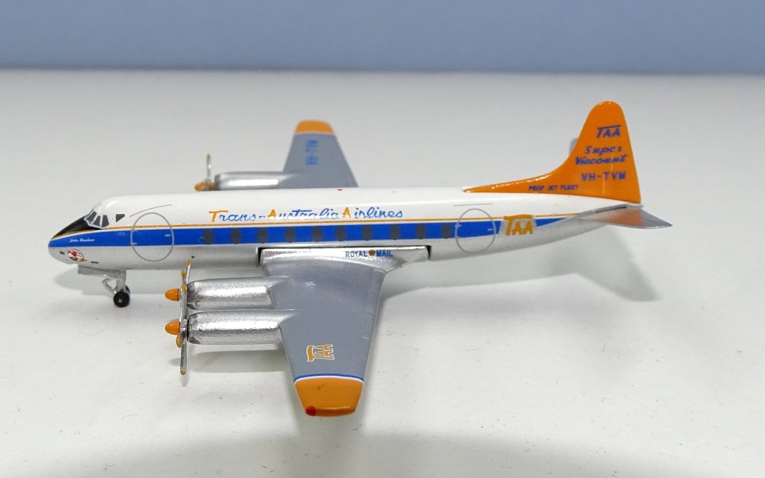 TAA Viscount 756D VH-TVM Aeroclassics 1:400 Scale Model