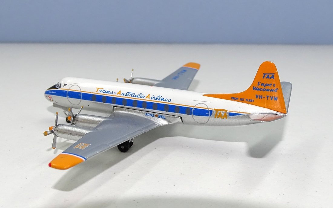 TAA Viscount 756D VH-TVM Aeroclassics 1:400 Scale Model