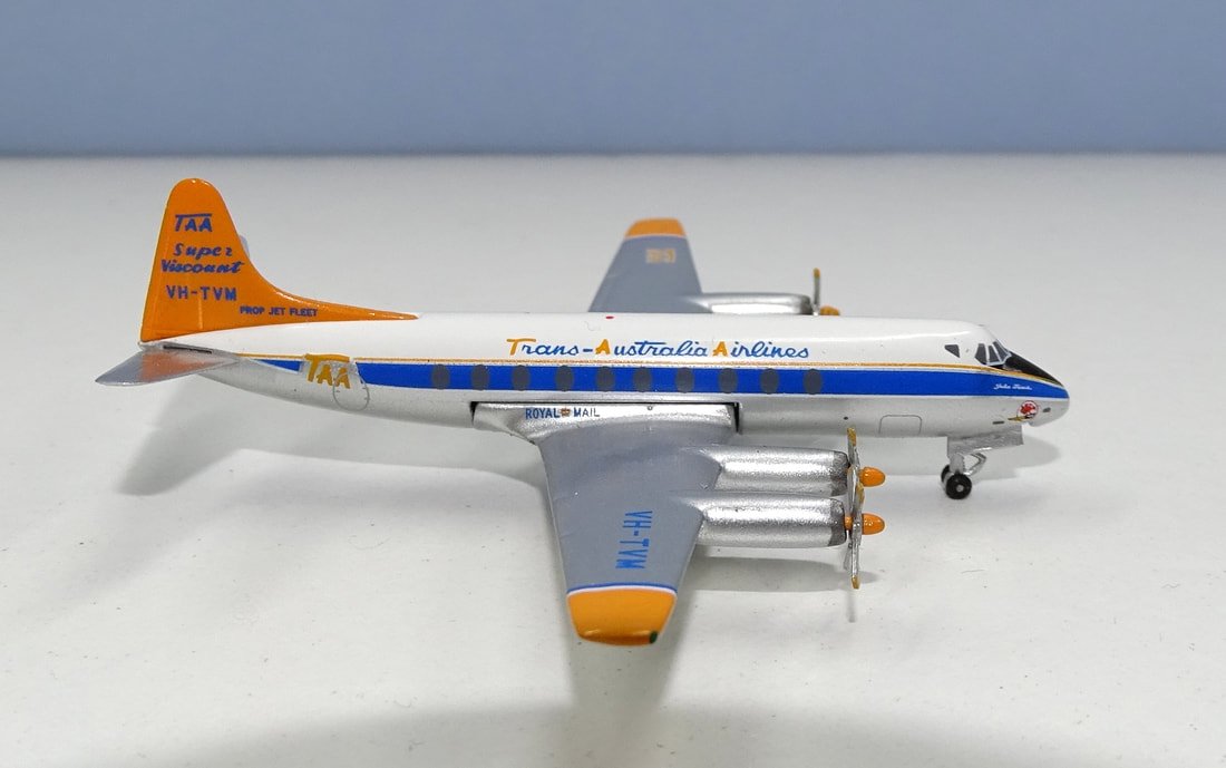 TAA Viscount 756D VH-TVM Aeroclassics 1:400 Scale Model