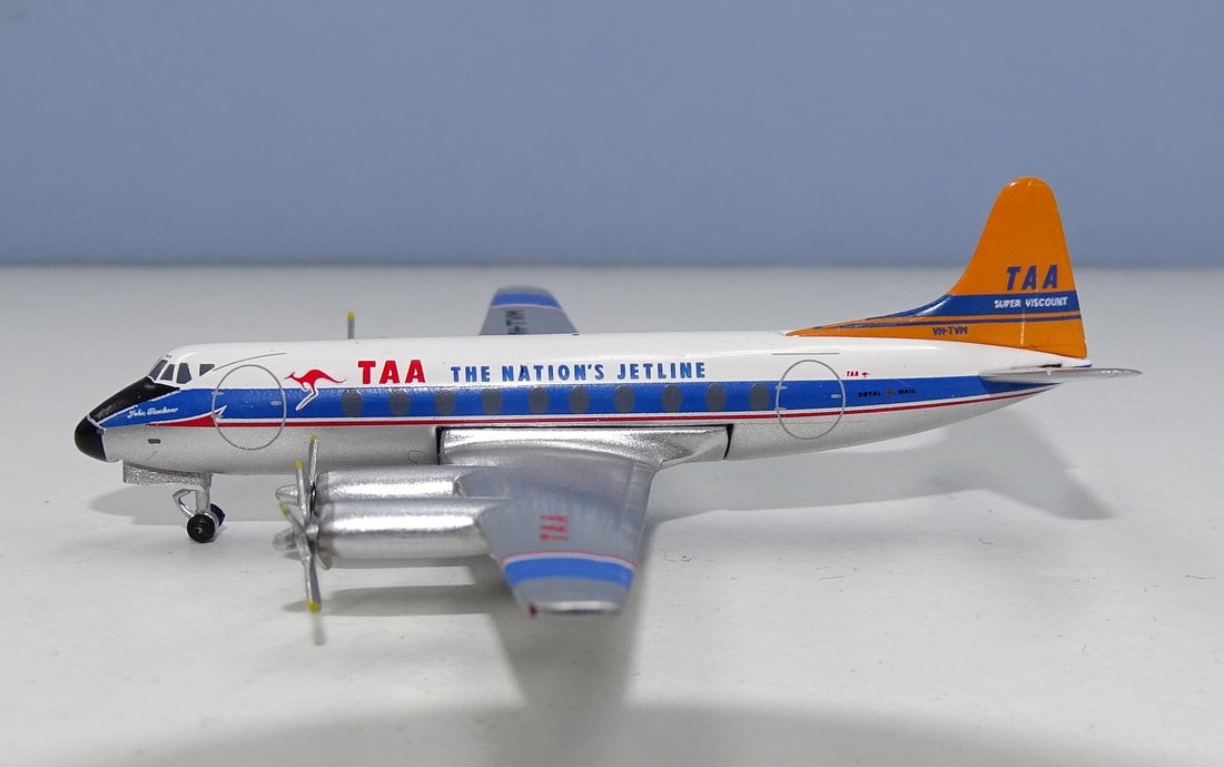 TAA Viscount 756D VH-TVM Aeroclassics 1:400 Scale Model