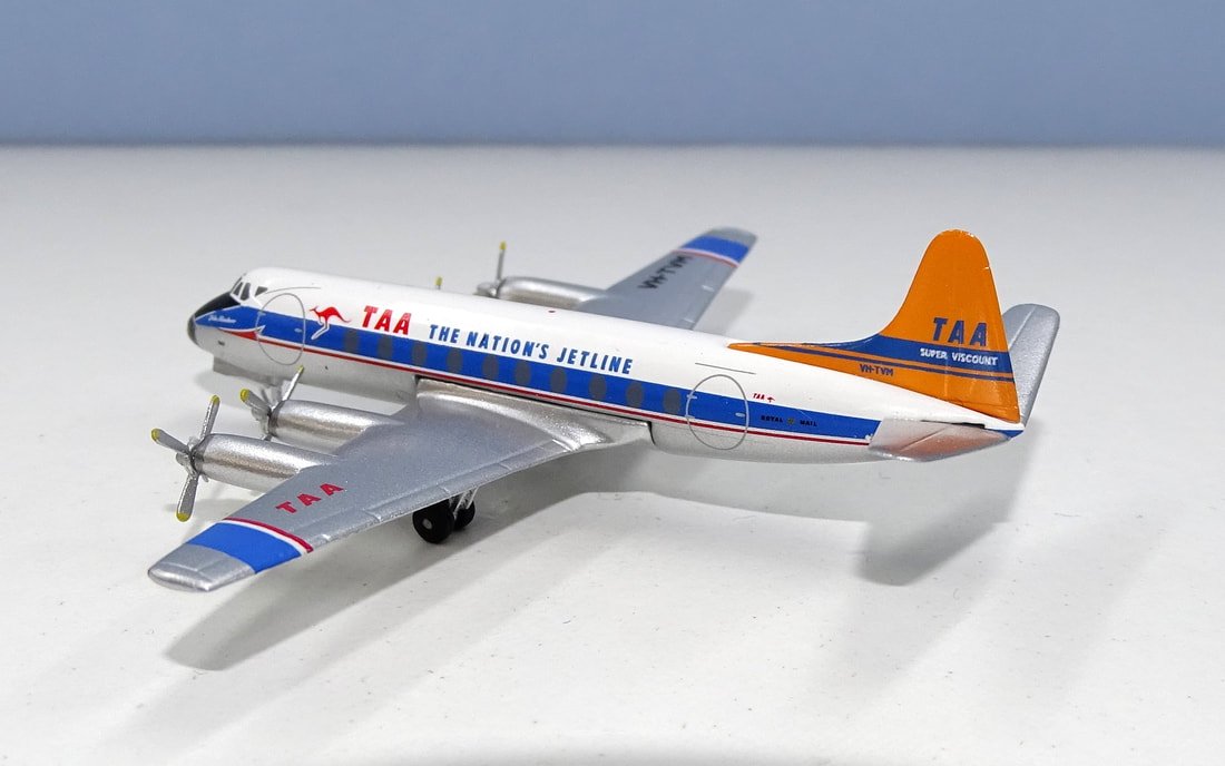 TAA Viscount 756D VH-TVM Aeroclassics 1:400 Scale Model
