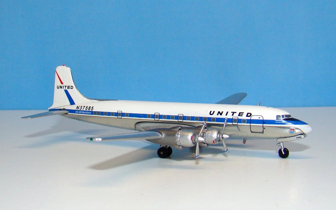 United Airlines Douglas DC-6B Aeroclassics 1:400 Scale Airliner